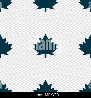 Maple leaf icon. Seamless abstract background with geometric shapes. Vector illustration Stock Vector
