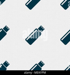 Usb sign icon. Usb flash drive stick symbol. Seamless abstract background with geometric shapes. Vector illustration Stock Vector