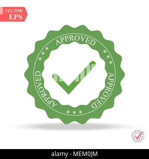 Approved Stamp Vector Over a White Background. Simple mark graphic design. EPS Stock Vector