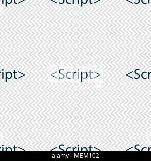 Script sign icon. Javascript code symbol. Seamless abstract background with geometric shapes. Vector illustration Stock Vector