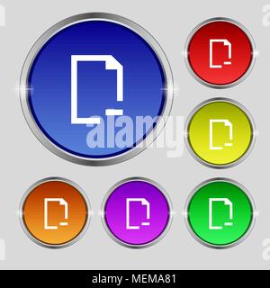 Remove Folder icon sign. Round symbol on bright colourful buttons. Vector illustration Stock Vector
