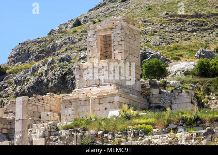Travel and sighseeing concept. Ruins of ancient town Sagalassos located in the Taurus mountains of Antalya region in Turkey. Stock Photo