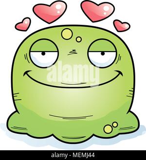 A cartoon illustration of a booger in love. Stock Vector