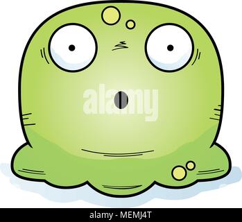 A cartoon illustration of a booger looking surprised. Stock Vector