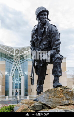 Iron Mike Statue, Fayetteville NC-12 Janurary 2012: Dedicated to WWII Soldiers Stock Photo