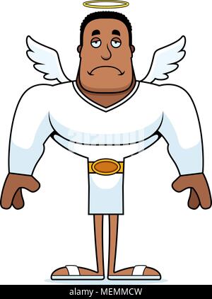 A cartoon angel looking sad. Stock Vector