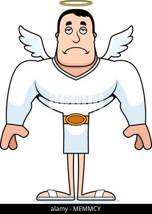 A cartoon angel looking sad. Stock Vector