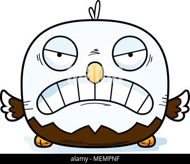 A cartoon illustration of a bald eagle looking angry. Stock Vector