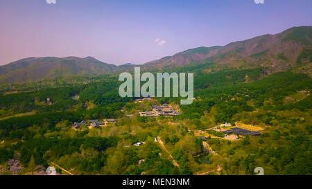 Aerial view of Gyeongju city during Spring season, South Korea. Stock Photo