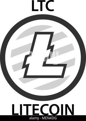 Litecoin cryptocurrency blockchain icon. Virtual electronic, internet money or cryptocoin symbol, logo Stock Vector
