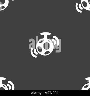 mirror ball disco icon sign. Seamless pattern on a gray background. Vector illustration Stock Vector