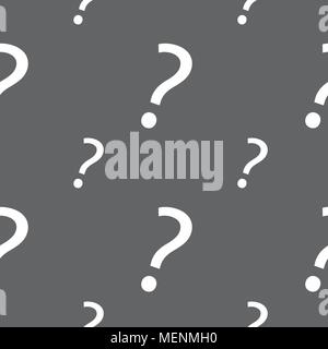Question mark sign icon. Help symbol. FAQ sign. Seamless pattern on a gray background. Vector illustration Stock Vector