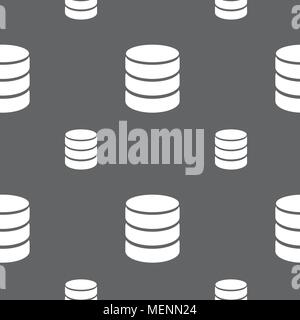 Hard disk and database sign icon. flash drive stick symbol. Seamless pattern on a gray background. Vector illustration Stock Vector