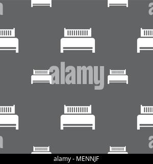 Hotel, bed icon sign. Seamless pattern on a gray background. Vector illustration Stock Vector