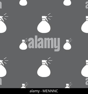 plastic spray of water icon sign. Seamless pattern on a gray background. Vector illustration Stock Vector