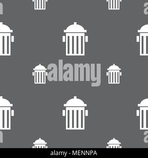 fire hydrant icon sign. Seamless pattern on a gray background. Vector illustration Stock Vector