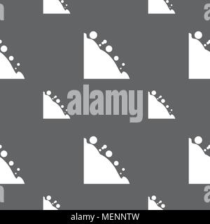 Rockfall icon. Seamless pattern on a gray background. Vector illustration Stock Vector