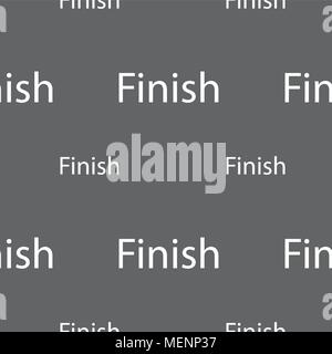 Finish sign icon. Power button. Seamless pattern on a gray background. Vector illustration Stock Vector