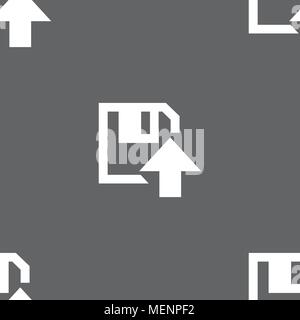 floppy icon. Flat modern design. Seamless pattern on a gray background. Vector illustration Stock Vector