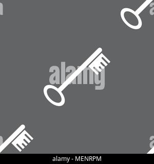 Key icon sign. Seamless pattern on a gray background. Vector illustration Stock Vector