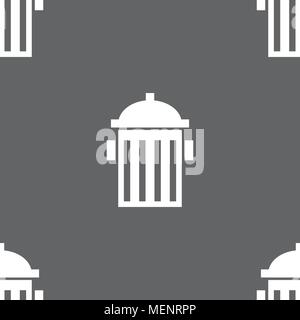 fire hydrant icon sign. Seamless pattern on a gray background. Vector illustration Stock Vector