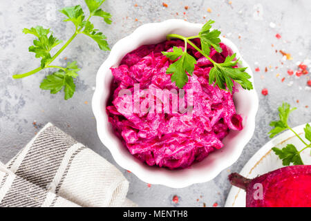 Beet salad. Vegetable salad of boiled beet Stock Photo