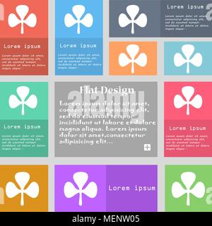Clover icon sign. Set of multicolored buttons with space for text. Vector illustration Stock Vector