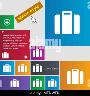 suitcase icon sign. buttons. Modern interface website buttons with cursor pointer. Vector illustration Stock Vector