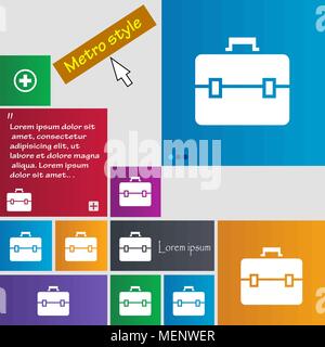 suitcase icon sign. buttons. Modern interface website buttons with cursor pointer. Vector illustration Stock Vector
