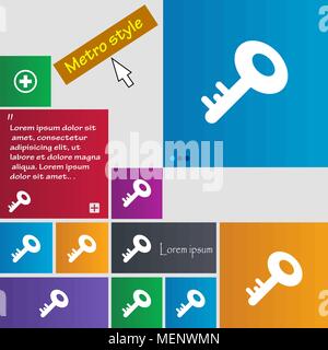 Key icon sign. buttons. Modern interface website buttons with cursor pointer. Vector illustration Stock Vector