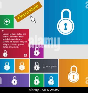 closed lock icon sign. buttons. Modern interface website buttons with cursor pointer. Vector illustration Stock Vector