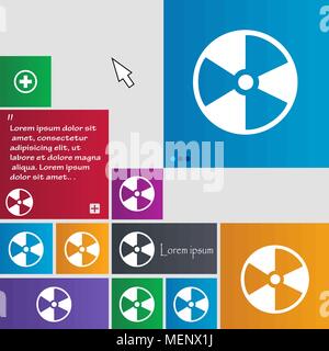 radioactive icon sign. buttons. Modern interface website buttons with cursor pointer. Vector illustration Stock Vector
