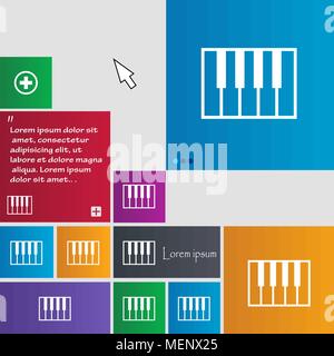 piano key icon sign. buttons. Modern interface website buttons with cursor pointer. Vector illustration Stock Vector