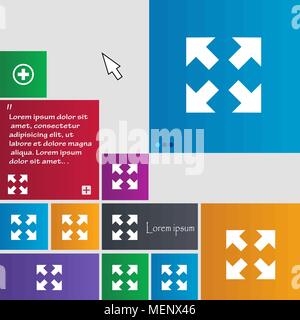 Full screen icon sign. buttons. Modern interface website buttons with cursor pointer. Vector illustration Stock Vector