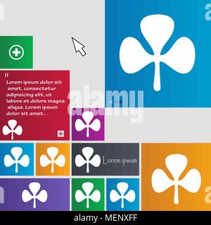 Clover icon sign. buttons. Modern interface website buttons with cursor pointer. Vector illustration Stock Vector