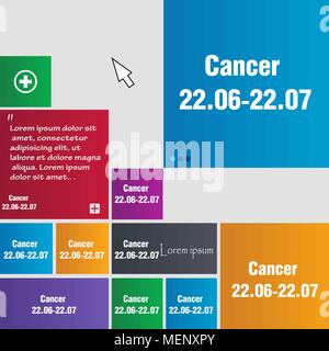 zodiac Cancer icon sign. buttons. Modern interface website buttons with cursor pointer. Vector illustration Stock Vector