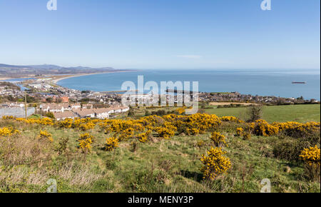 A view of Wicklow Bay from Ballyguile More. Stock Photo