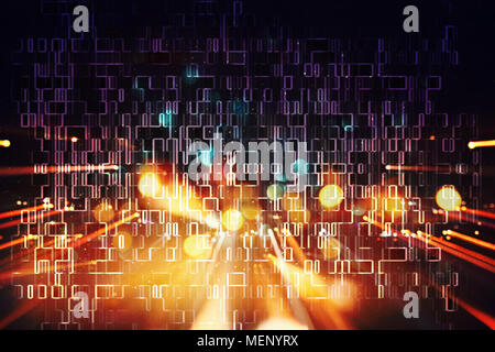 Abstract Glitch Texture background over glitter Stock Photo