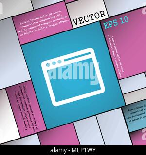 Simple Browser window icon sign. Modern flat style for your design. Vector illustration Stock Vector