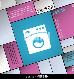 Washing machine icon sign. Modern flat style for your design. Vector illustration Stock Vector