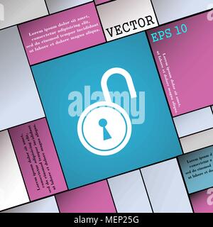 open lock icon sign. Modern flat style for your design. Vector illustration Stock Vector