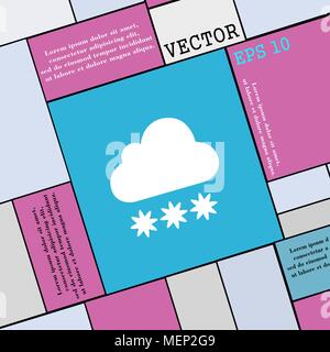 snow cloud icon sign. Modern flat style for your design. Vector illustration Stock Vector