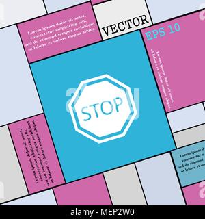 Stop icon sign. Modern flat style for your design. Vector illustration Stock Vector