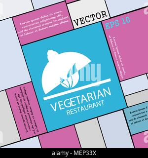 vegetarian restaurant icon sign. Modern flat style for your design. Vector illustration Stock Vector
