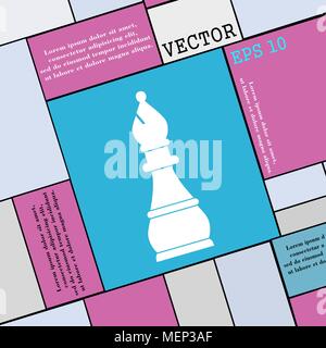 Chess bishop icon sign. Modern flat style for your design. Vector illustration Stock Vector