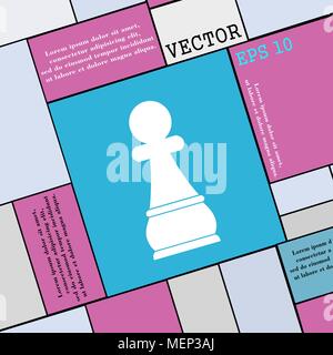 Chess Pawn icon sign. Modern flat style for your design. Vector illustration Stock Vector