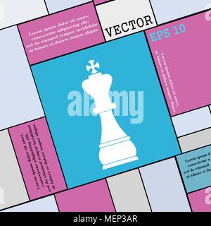 Chess king icon sign. Modern flat style for your design. Vector illustration Stock Vector