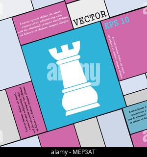 Chess Rook icon sign. Modern flat style for your design. Vector illustration Stock Vector