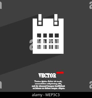 calendar page symbol Flat modern web design with long shadow and space for your text. Vector illustration Stock Vector