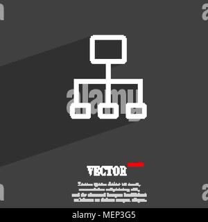social network symbol Flat modern web design with long shadow and space for your text. Vector illustration Stock Vector